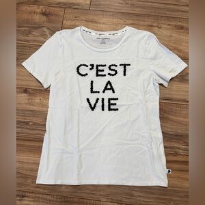 Karl Lagerfeld White C'est La Vie Tee